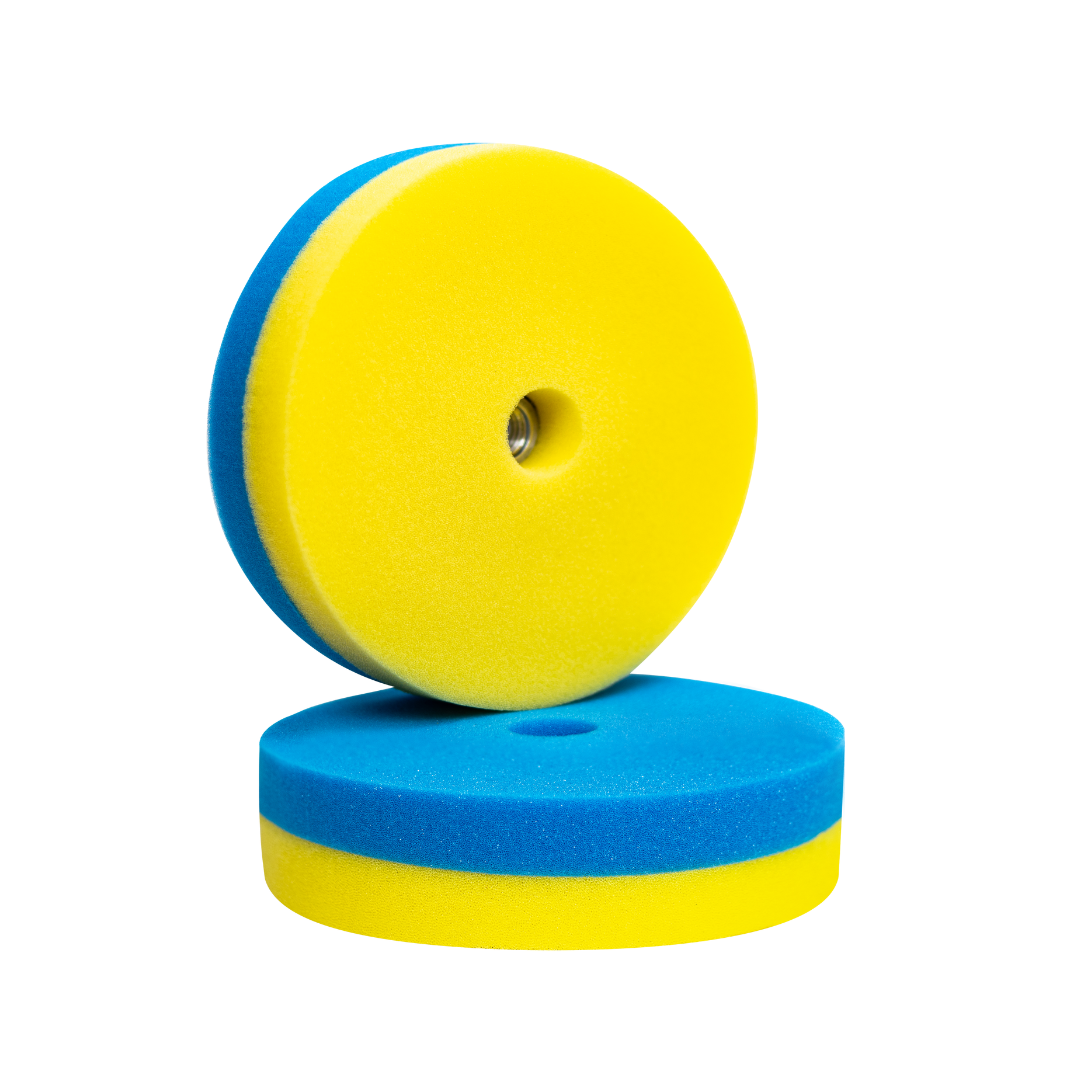 Boinas Dupla Face De Espuma Linha Premium - Lado Amarelo Corte - Lado Azul Refino / Lustro